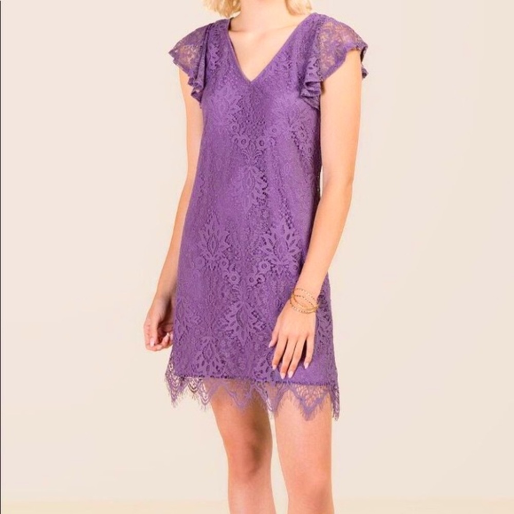 Francesca’s purple lace dress